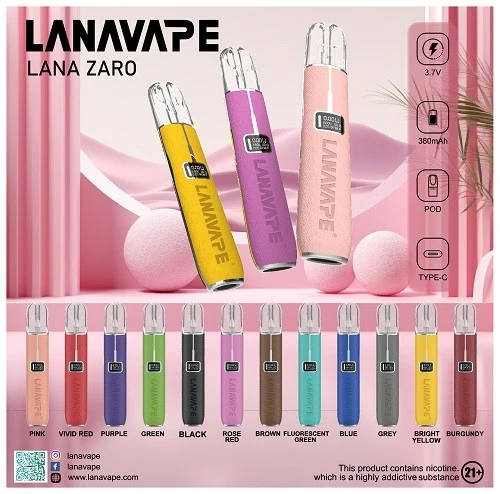 LANA 皮革主機 - 智慧 LED 螢幕 | 8W/10W 雙功率切換 | 適配 RELX/SP2S 一代通用煙彈
